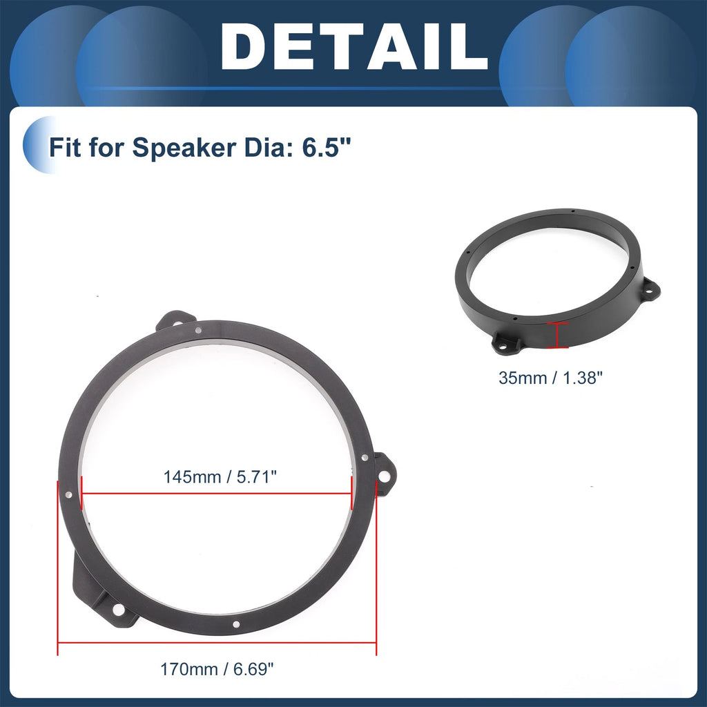 2X Speaker Spacer Ring Tweeter Adaptor for Subaru 6.5"