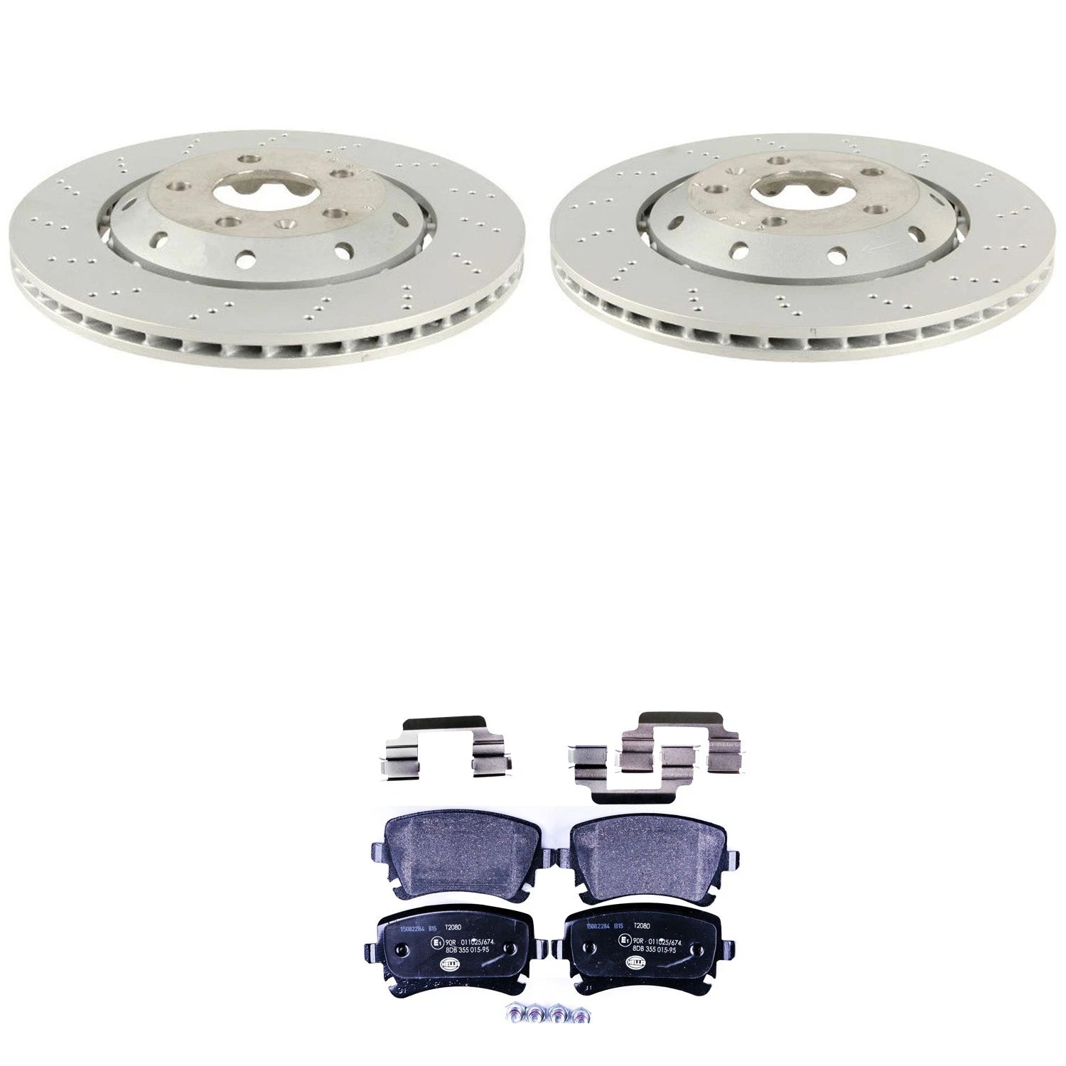 Set of 2 Rear 324mm Rotors & Low-Met Disc Brake Pads for RS4 BNS (2007–2008)