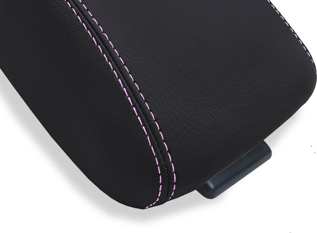 Leather Console Lid Armrest Cover for Honda CR-V (2017–2021) Pink Stitch