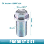 Oil Drain Plug No. 1119970330 for Mercedes-Benz 190D (1984–1989) Silver Tone