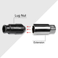 20Pc M12X1.25 Black JDM Open End Bulge Spline Wheel Lug Nuts + Lock Key