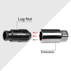 20Pc M12X1.25 Black JDM Open End Bulge Spline Wheel Lug Nuts + Lock Key
