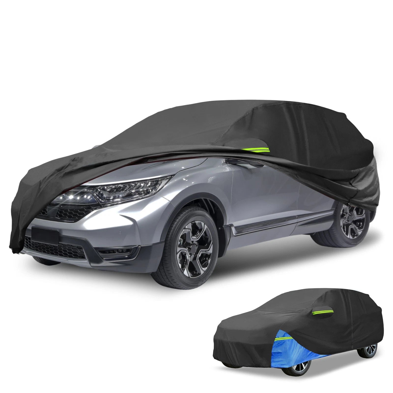 Waterproof Car Cover for Honda CR-V (210D Oxford Cloth, Black/Blue)