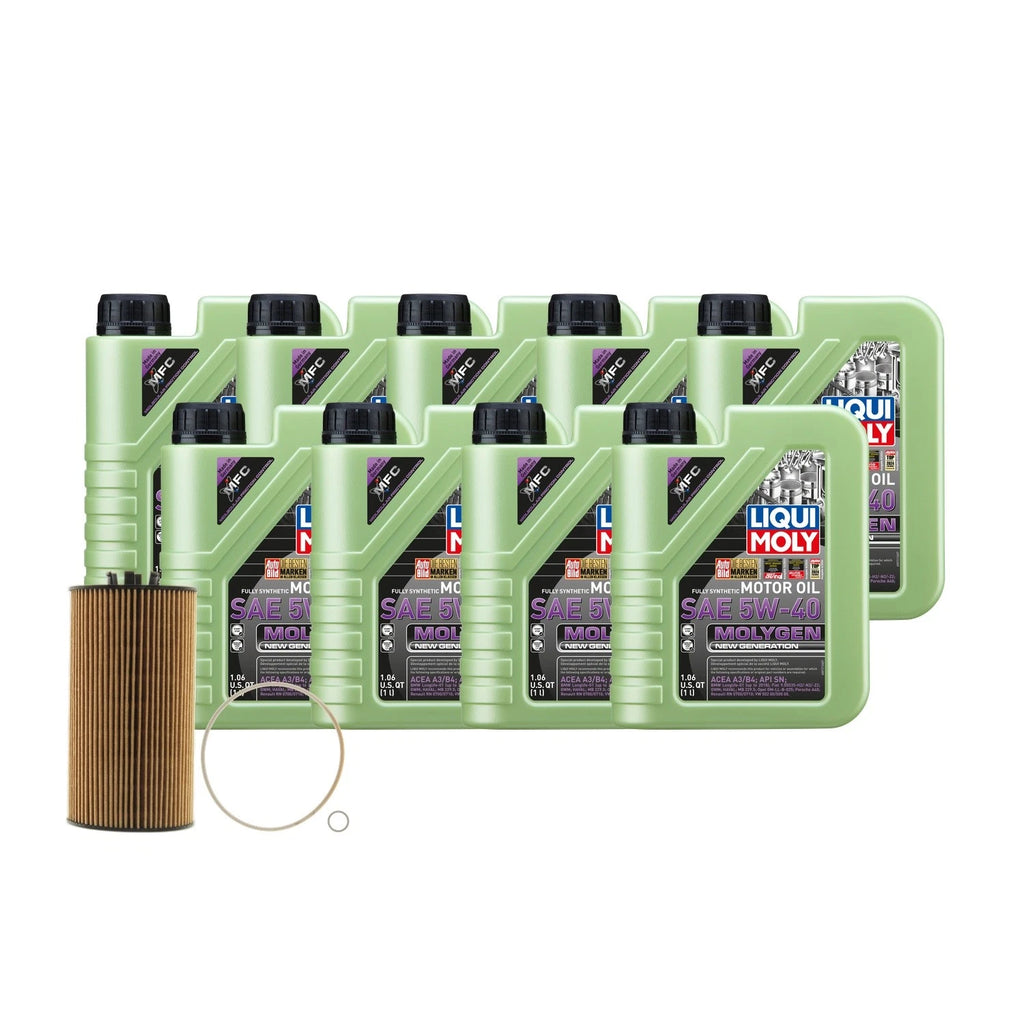 Oil Change Kit 9L Liqui Moly Molygen 5W40 for Audi BHF/BNK (2002–2009)
