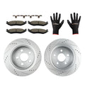 Rear Drilled & Slotted Brake Rotors w/Ceramic Pads for Chrysler Aspen (2007–2009)