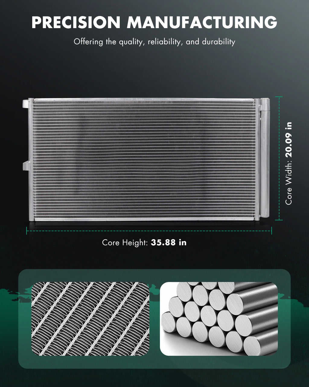 Aluminum AC Condenser 3975 for Ford Expedition (2015–2017), F-150 (2011–2014)