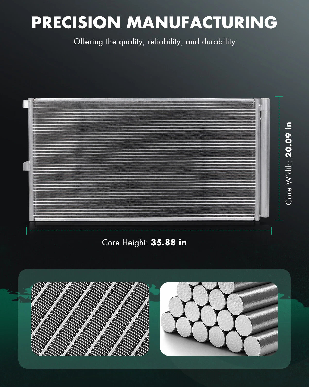 Aluminum AC Condenser 3975 for Ford Expedition (2015–2017), F-150 (2011–2014)