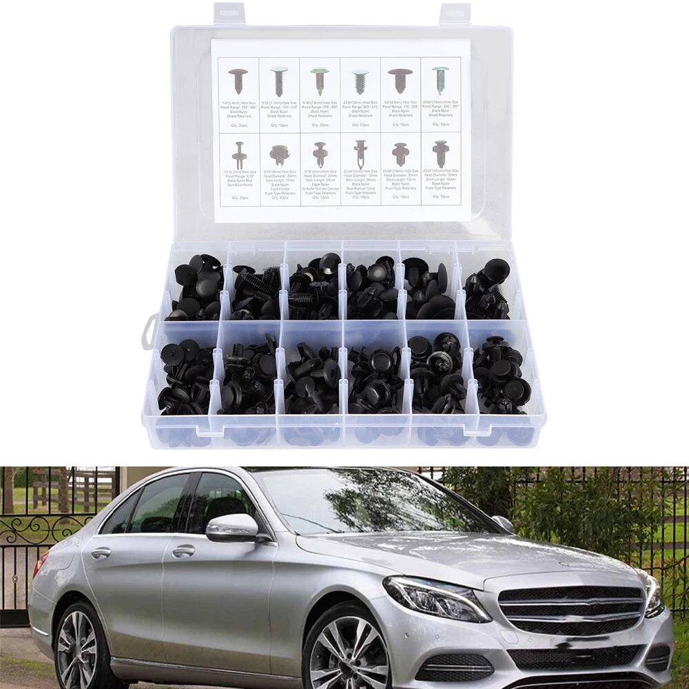 192Pcs Nylon Push Retainer Fasteners for Automotive Applications