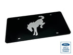 Acrylic Premium License Plate for Ford Bronco Black Mirrored Emblem (2021–2024)