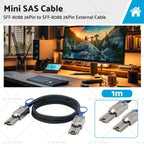 Mini SAS SFF-8088 26Pin to SFF-8088 External Cable 1M for Server
