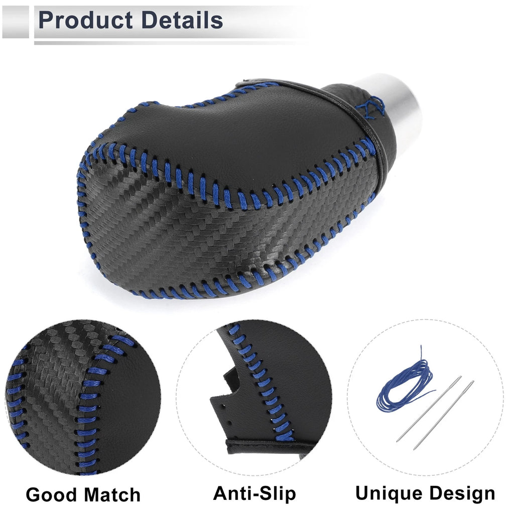 Gear Shift Knob Cover for Toyota Camry (2019–2022) Black Carbon Fiber Blue