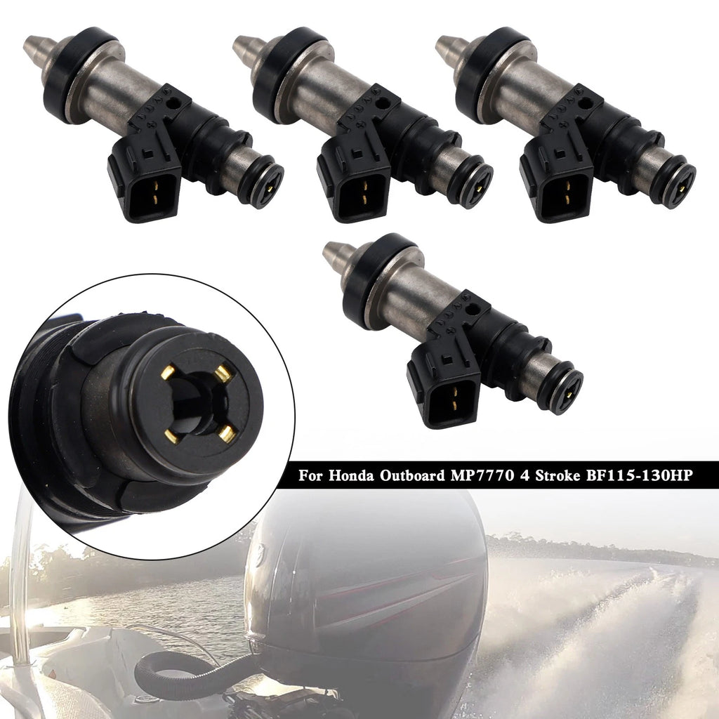 Set of 4 Fuel Injectors for Honda Outboard BF115-BF130 (MP7770, 16406-ZW5-000)