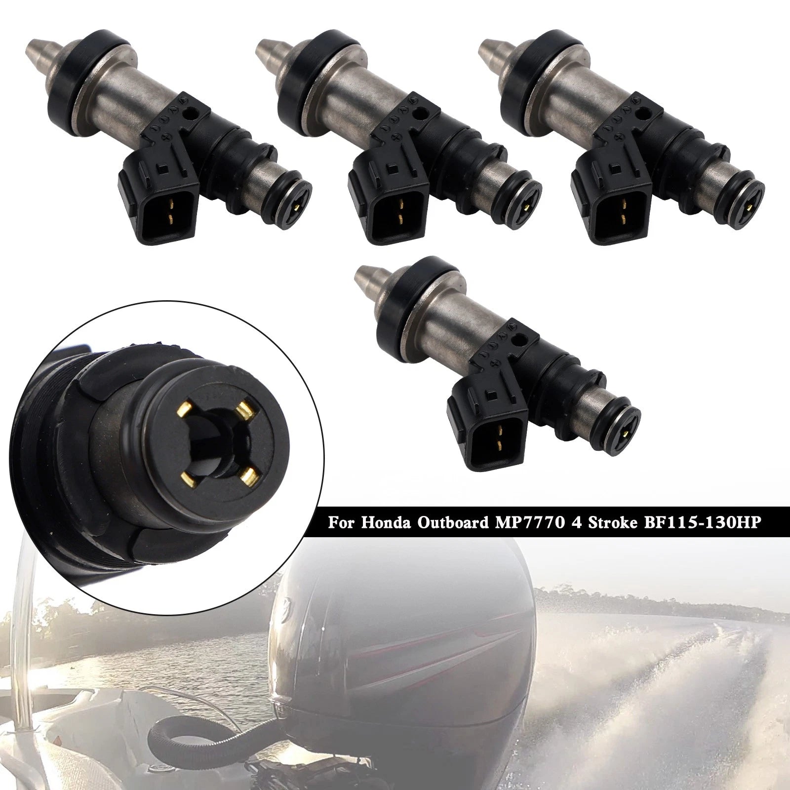 Set of 4 Fuel Injectors for Honda Outboard BF115-BF130 (MP7770, 16406-ZW5-000)