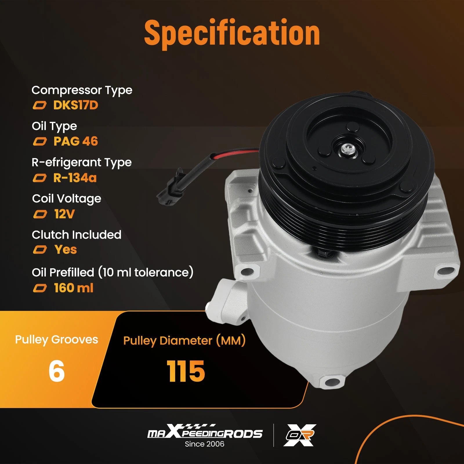 AC Compressor for Chevy City Express (2015-2018) Nissan NV200 (2013-2020)