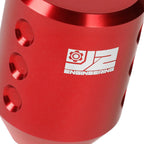 Shift Knob for Universal Fit (J2) - Aluminum Cylindrical Red with Adapters