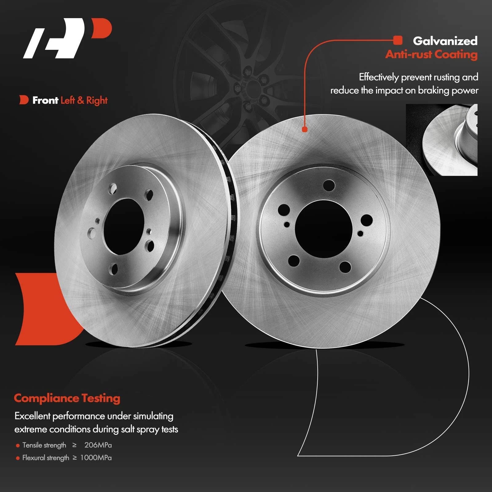 Front Disc Brake Rotor Pad & Hub Bearing for Ford Taurus Mercury Sable (1996–2005)