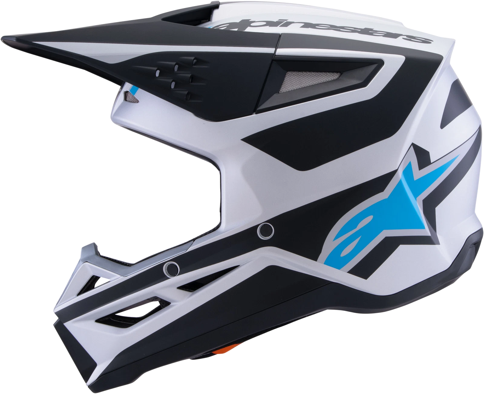 Alpinestars SM3 Heat Off-Road Helmet for Large Size (Matte Silver/Blue/Black)