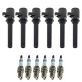 Set of 6 Bosch Ignition Coils & Platinum Spark Plugs for Escape Tribute Sable (3.0 V6)