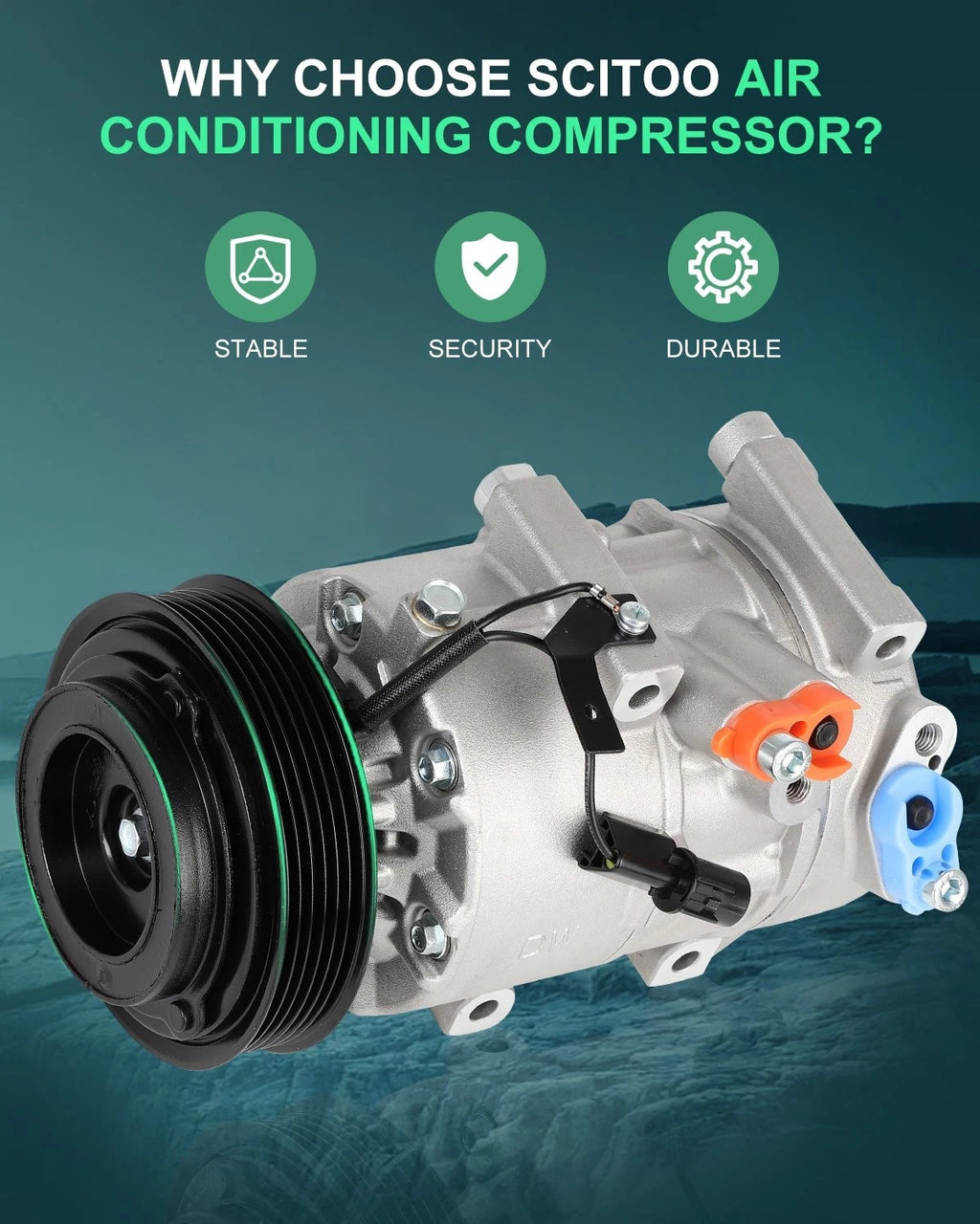 A/C Compressor w/ Clutches for Kia Rondo EX LX 2.4L (2007–2012)