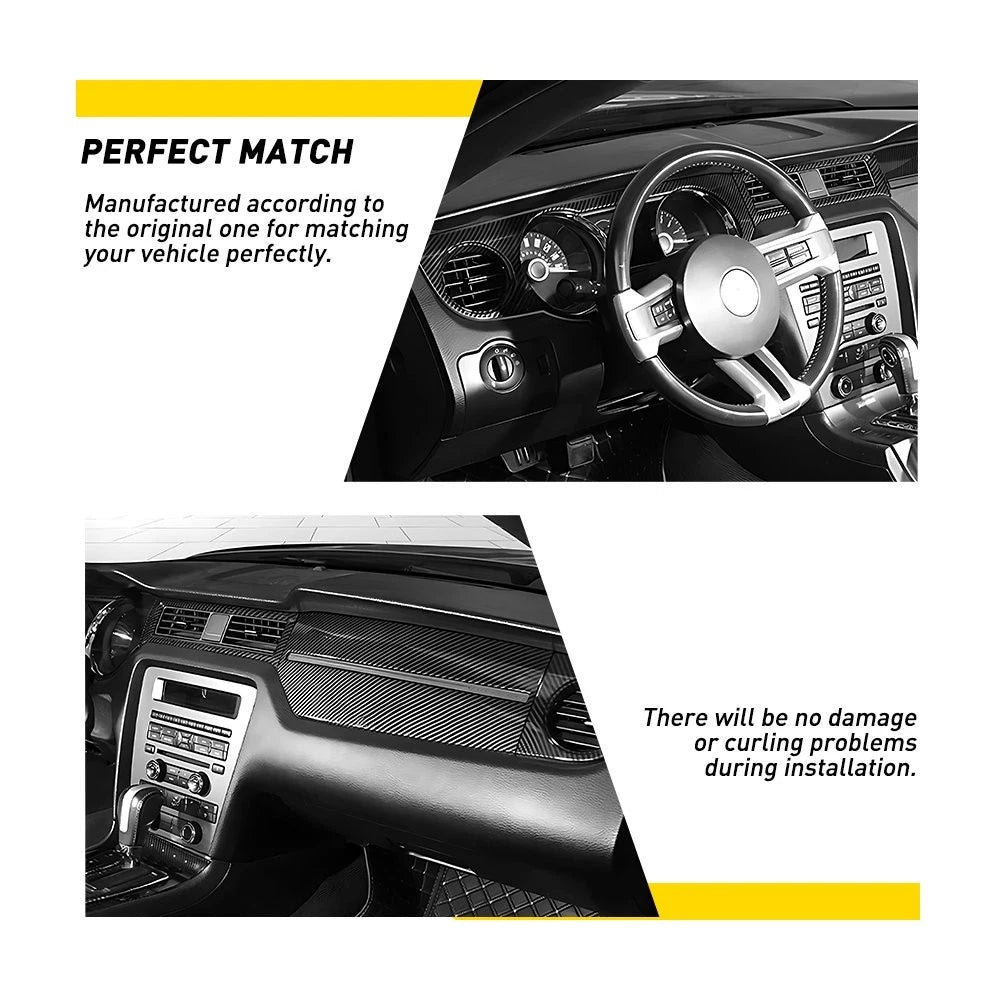 Carbon Fiber Full Inside Decor Cover Trim for Ford Mustang (2009–2013)