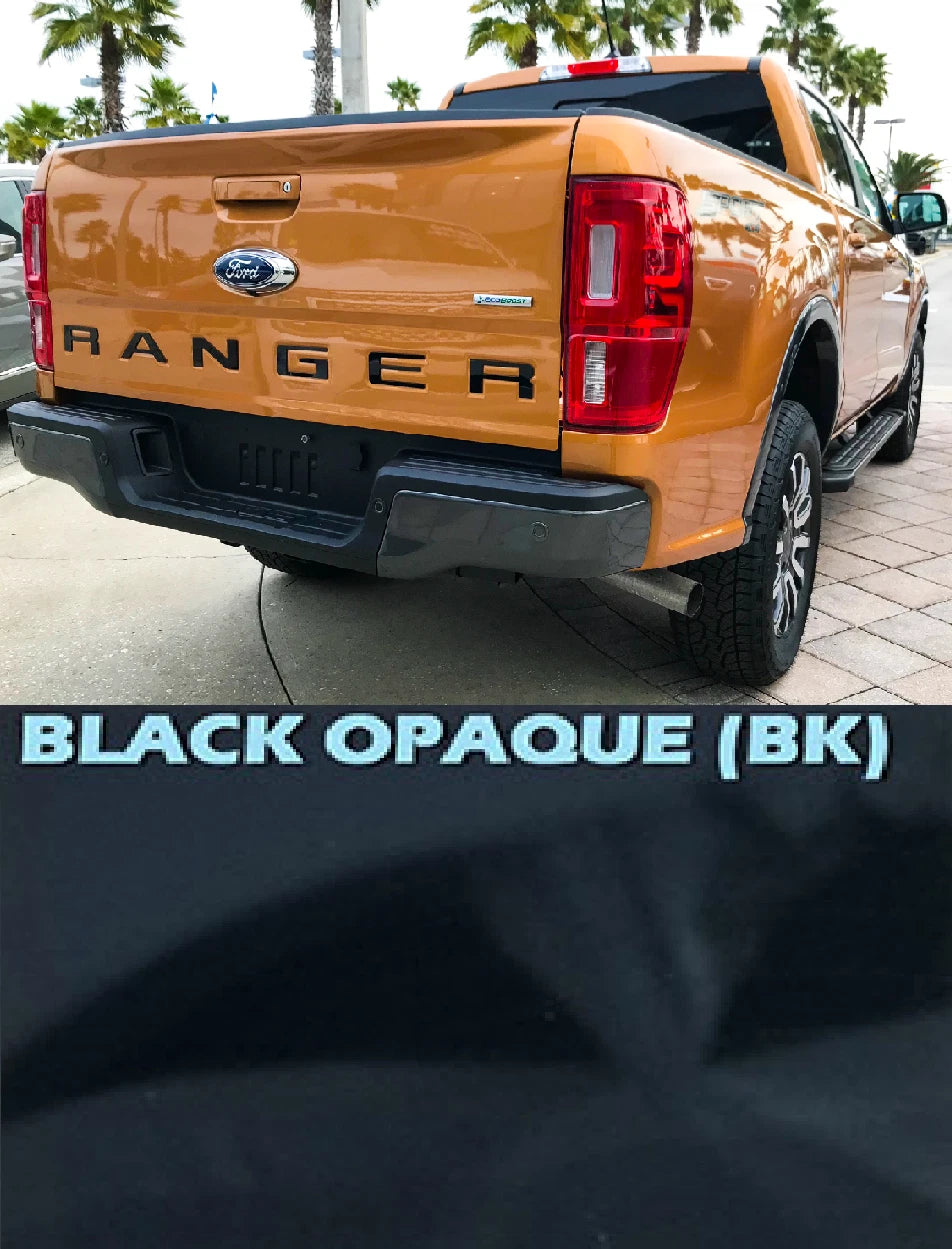 Gloss Black Tailgate Letter Inserts ABS Plastic for Ford Ranger (2019–2023)
