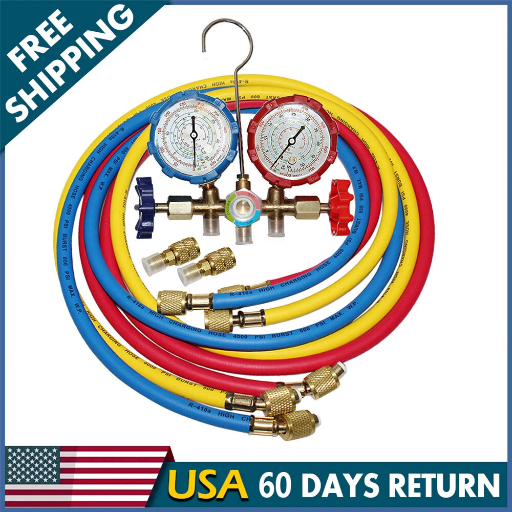 Manifold Gauge Set for AC R410A R22 with 5FT Hose