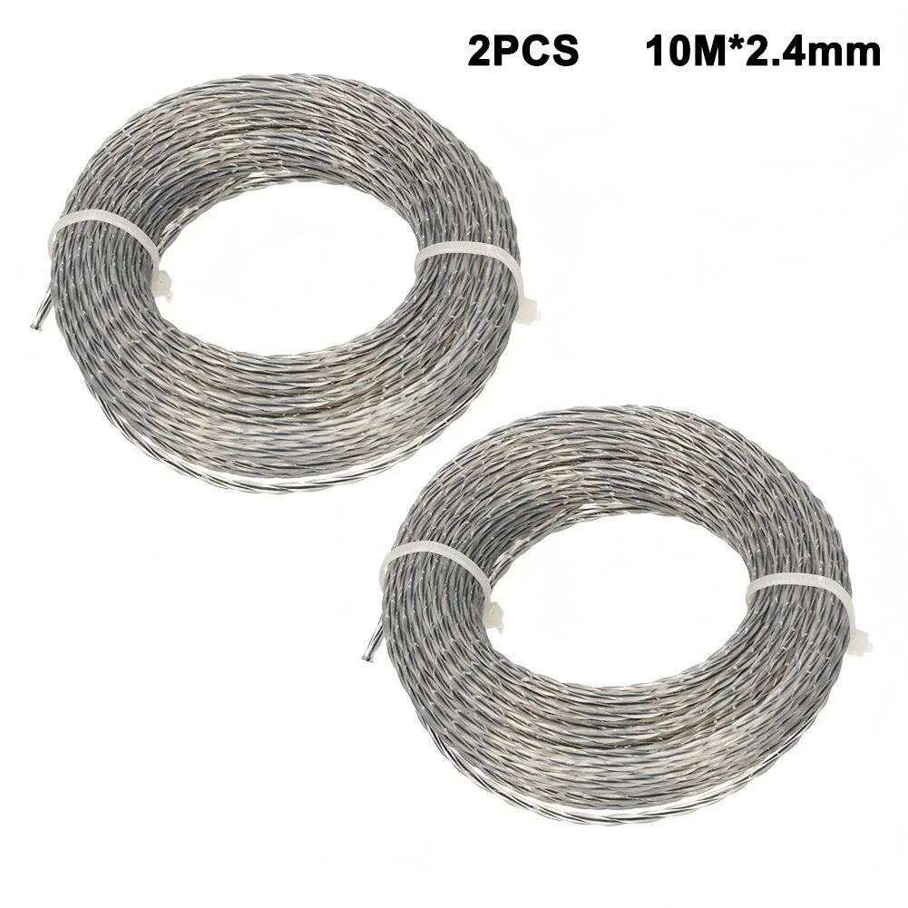 2 Rolls 10 Meter Core Reinforced Nylon Trimmer Line for Lawn Mowers
