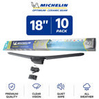 Set of 10 Michelin Optimum+ Ceramic Beam Wiper Blades 18" for All Vehicles