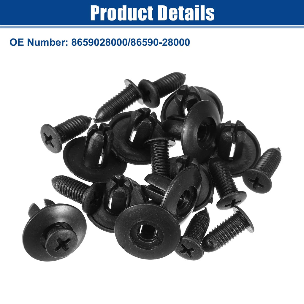 10pcs Bumper Cover Retainer Clip Fasteners for Hyundai Sonata (2011–2019) No. 86590-28000