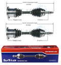 Set of 2 Front CV Axle Shafts for Dodge Dakota 4WD (1987–1990)