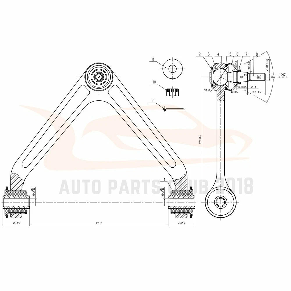 Set of 10 Control Arm Tie Rod Ends for Chrysler Aspen (2007–2009)