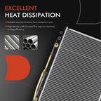 Radiator with Oil Cooler for Kia Sephia, Spectra (1998–2001)