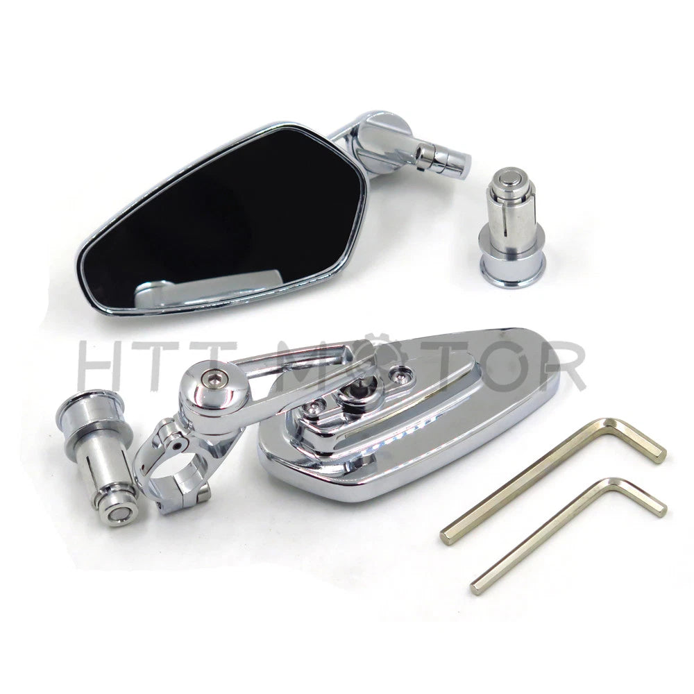 1" 25mm CNC Aluminum Handle Bar End Rearview Side Mirrors for Universal Motorcycle