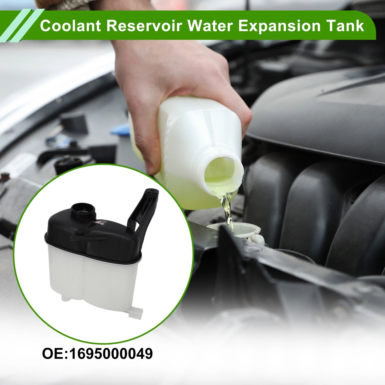 Coolant Expansion Recovery Overflow Tank No. 1695000049 for Mercedes-Benz W169 (2005–2012)