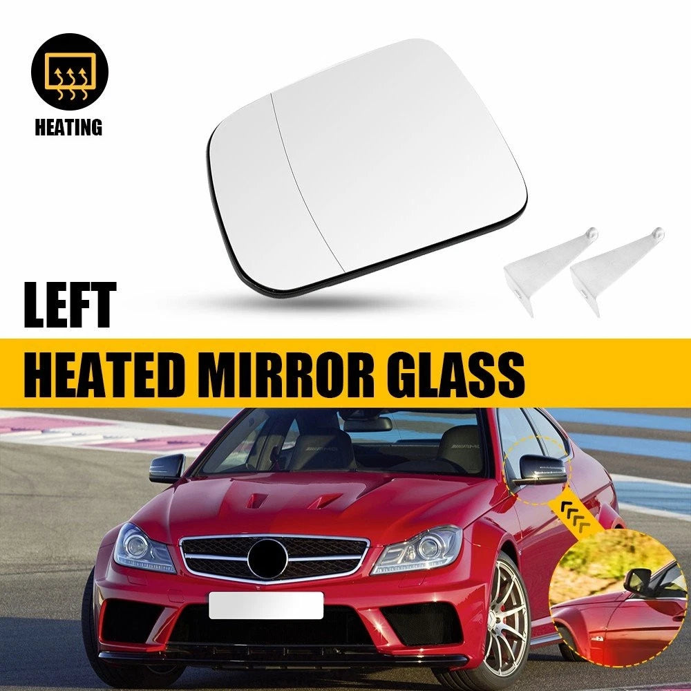 Left Side Heated Mirror Glass for Mercedes C Class W204 (2008–2011)