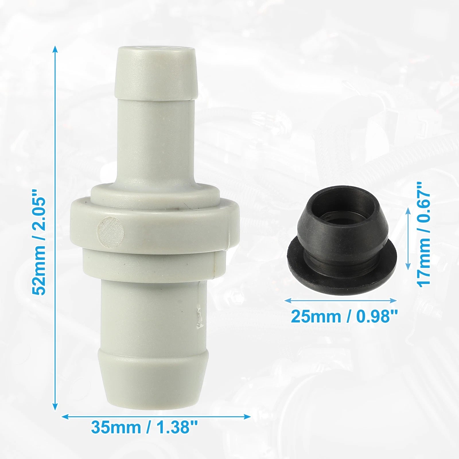 PCV Valve Grommet Kit for Toyota Corolla (1993–1997) No. 1220415050/9048018001