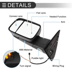 Tow Mirrors for Dodge Ram 1500 (2009–2012) with Turn Signal Light, Black