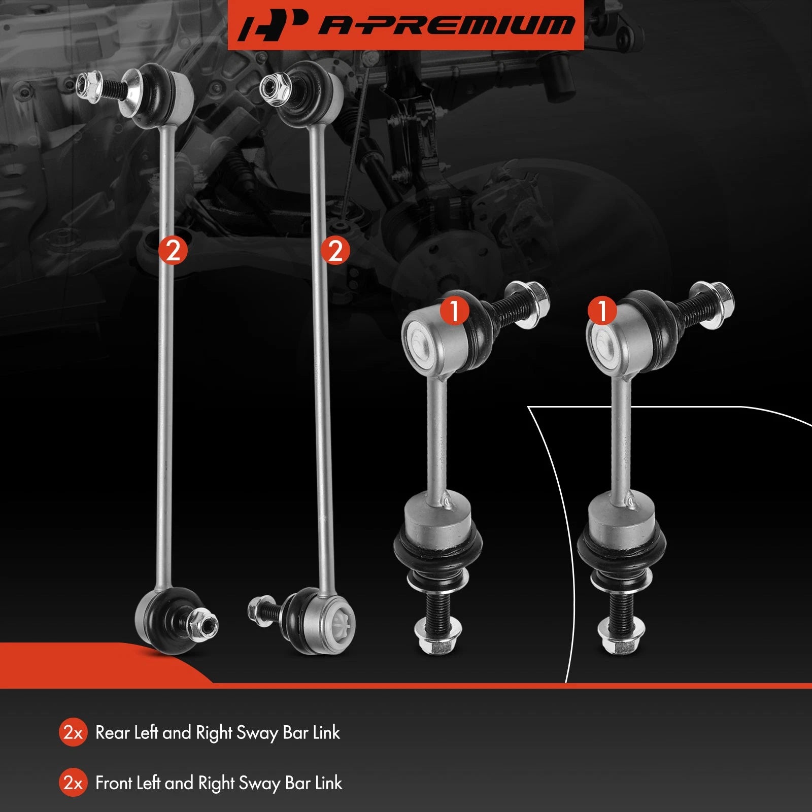 Set of 4 Sway Bar Links for BMW E60 525i 530i 545i 550i (2004–2007)