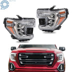 Full LED Headlights for GMC Sierra 1500 (2019–2021) Chrome Right + Left