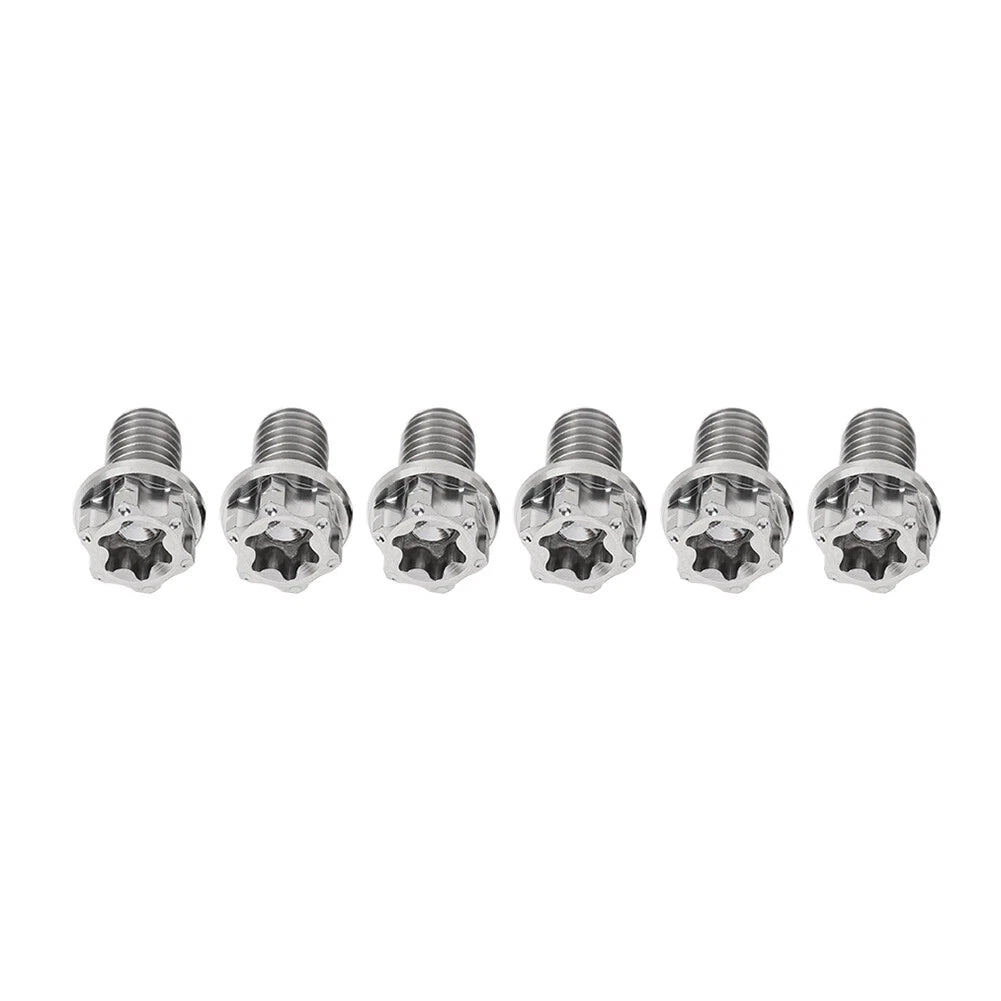 Set of 6 Titanium Torx Head Flange Screws M10x35mm for Motorcycle