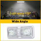 Set of 2 12V Double Dome Lights for RV Camper Trailer Truck