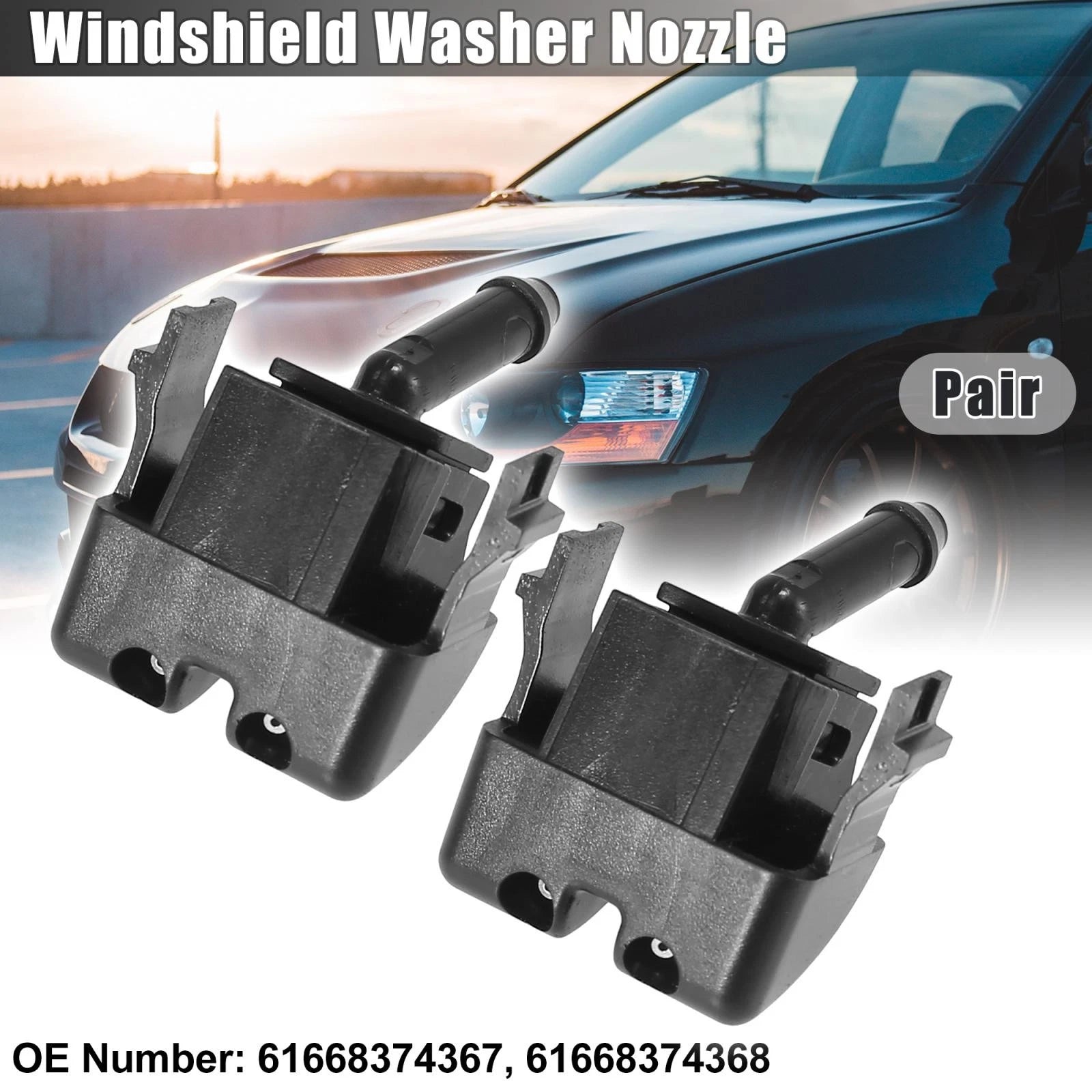 Pair Windshield Washer Nozzles for BMW 3 Series E46 (1998–2006) 61668374367 61668374368