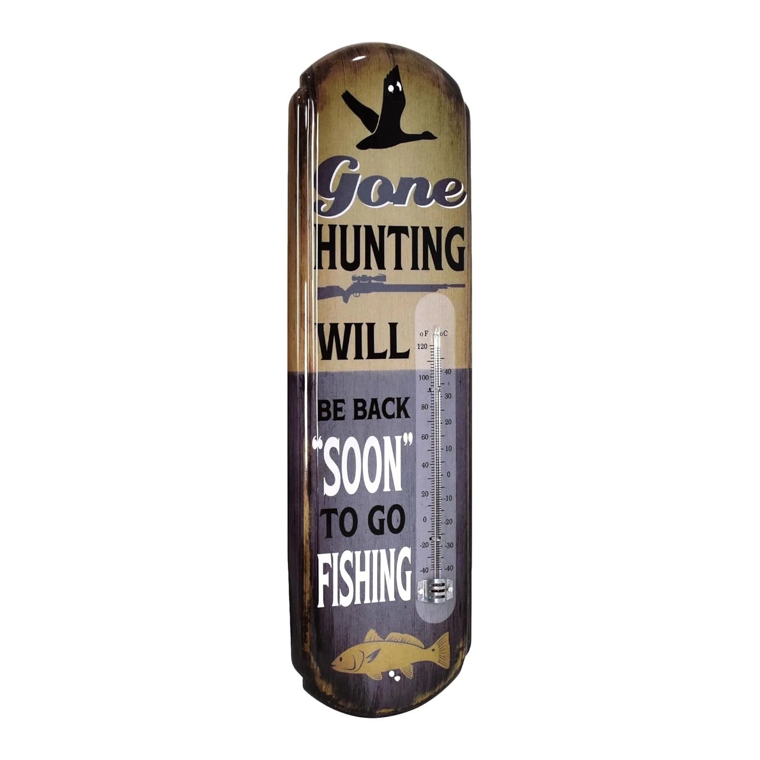 Fishing Thermometer Sign for Man Cave Wall