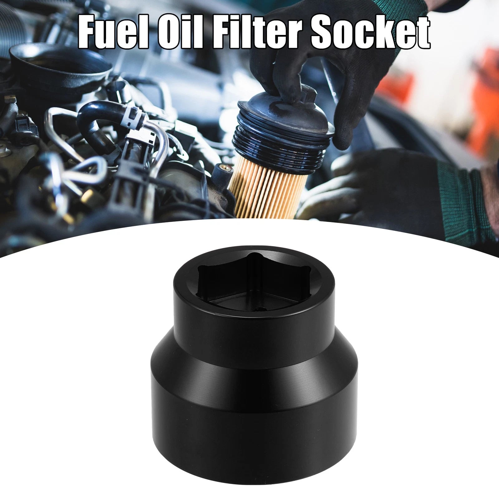 Fuel Oil Filter Cap Socket Removal Tool for Ford 6.0L/6.4L (2003–2010)