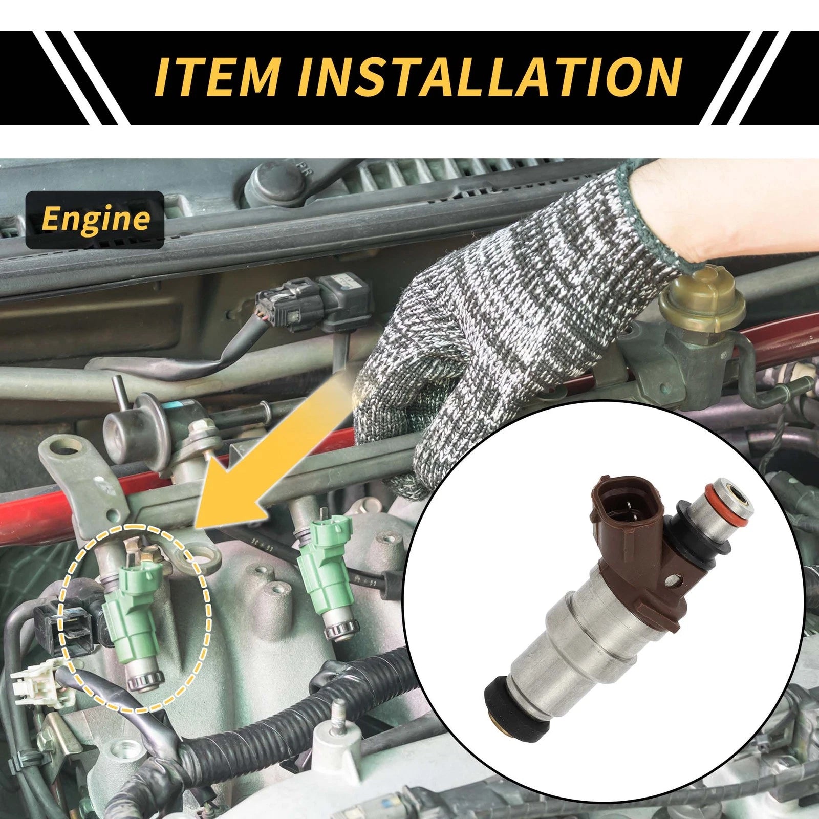Fuel Injector for Toyota Tacoma (1995–2001) No. 23209-79095, 4 Holes, Brown