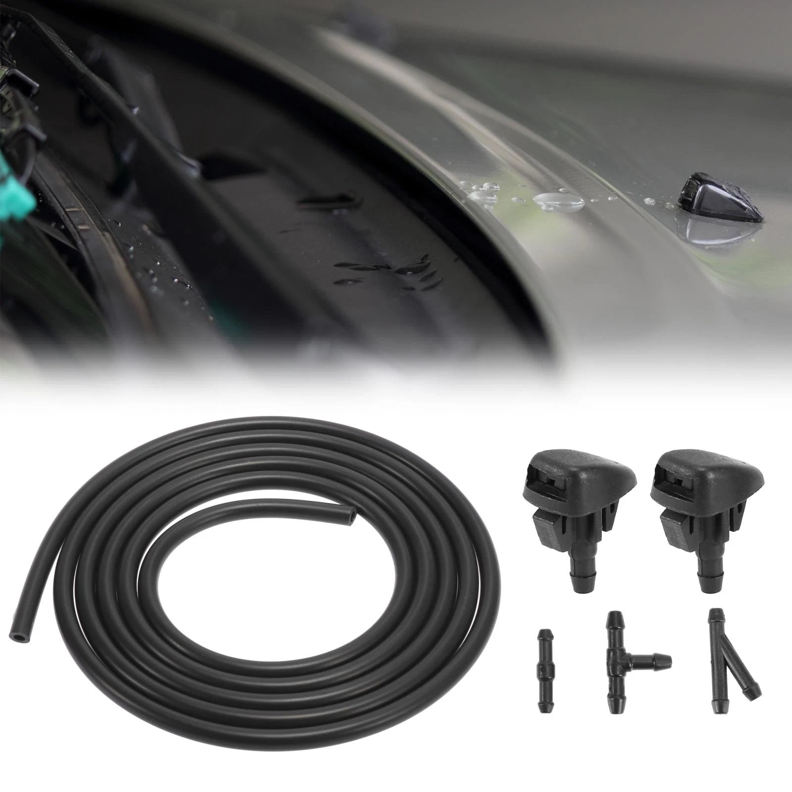 Front Windshield Washer Nozzles Kit KD45-67-510 for Mazda 3 5 6 CX-3 CX-5 CX-7 (2010–2020)
