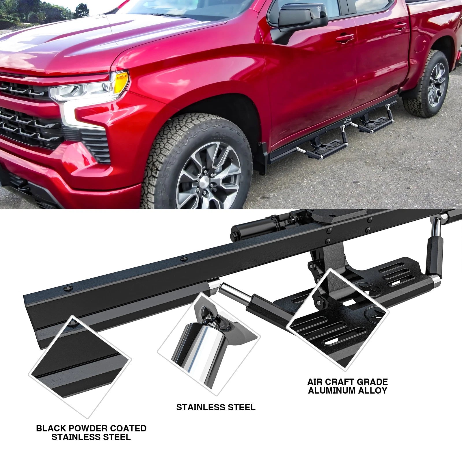 Power Drop Steps for Chevy Silverado GMC Sierra Crew Cab (2022-2026)