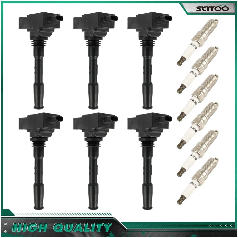 6x Ignition Coils & 6x Spark Plugs for Ford F-150 Edge (2015–2023), Lincoln Aviator (2020–2023)