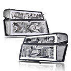 LED Tube Headlights for Chevy Colorado GMC Canyon (2004–2012) Chrome
