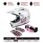 Youth Pink Butterfly Dirt Bike Helmet Goggles Gloves for ATV Motocross (2010–2023)
